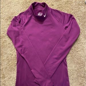 Nike pro combat purple therma fit long sleeve top